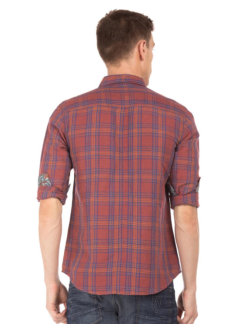 brown checkered casual shirt - 17739457 - Standard Image - 2
