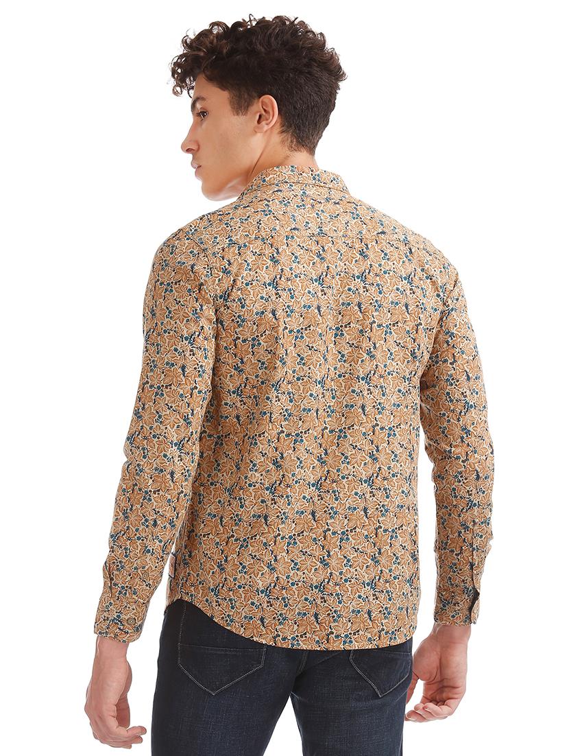 beige printed casual shirt - 17739459 - Standard Image - 2