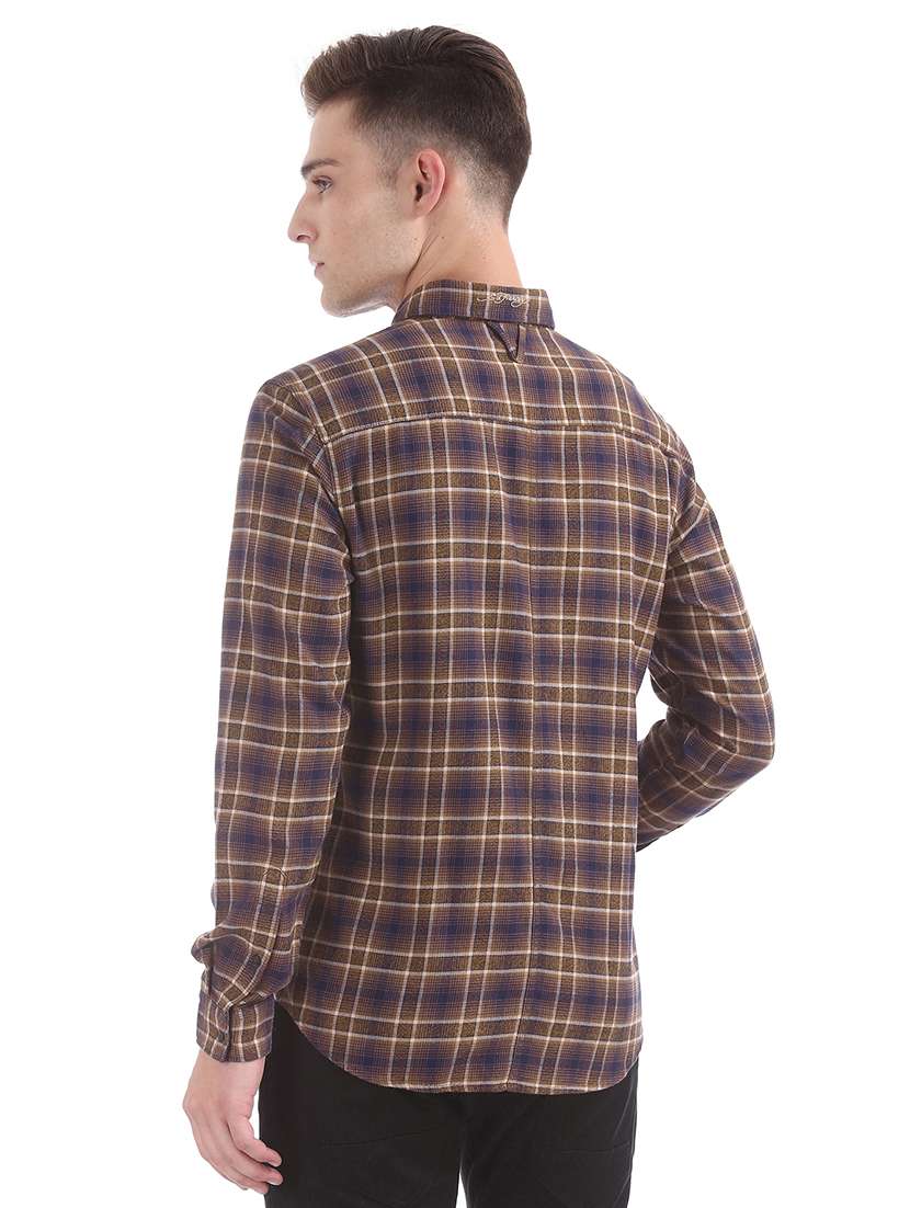 brown checkered casual shirt - 17739460 -  Standard Image - 2