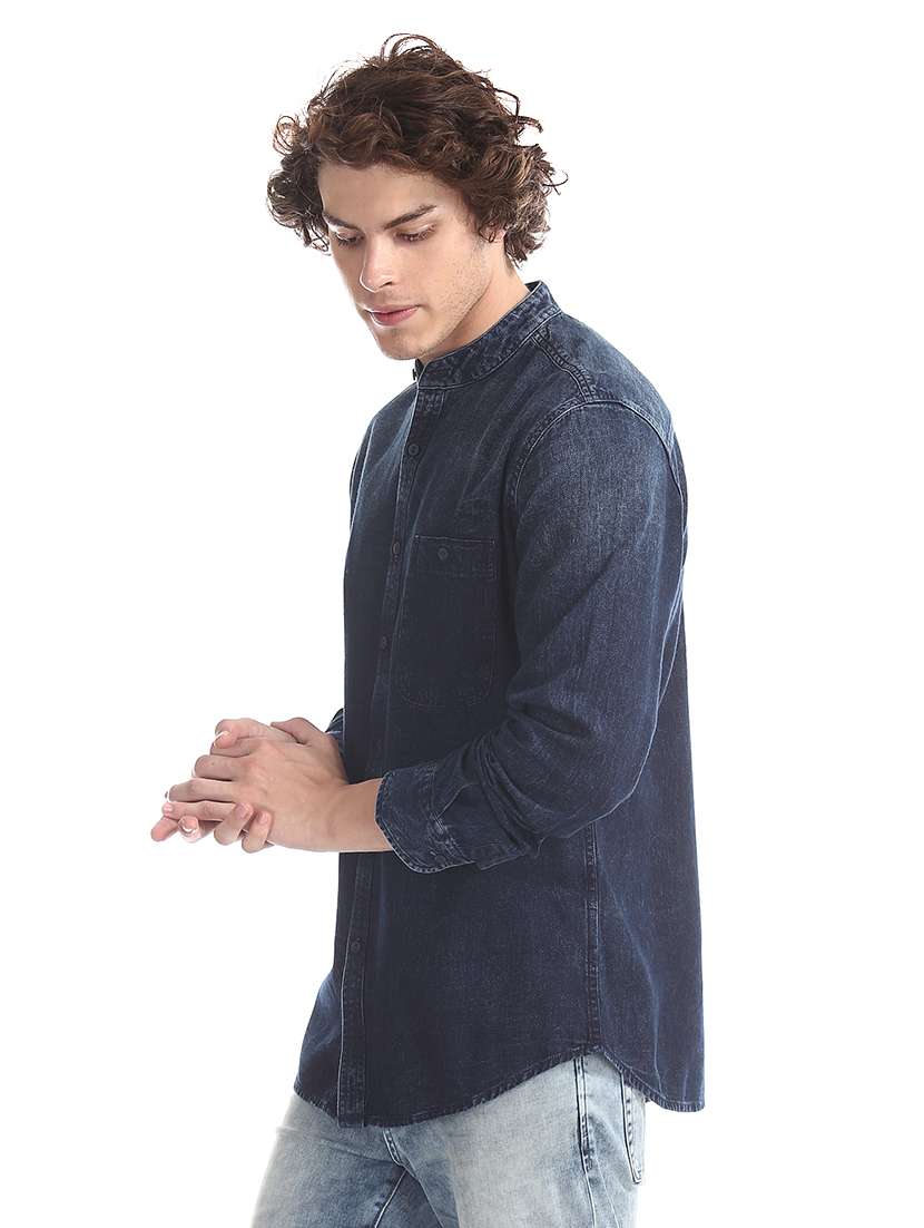 navy blue faded casual shirt - 17739522 -  Standard Image - 2