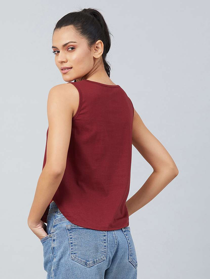 women's chest print round neck t-shirt - 17739990 -  Standard Image - 2