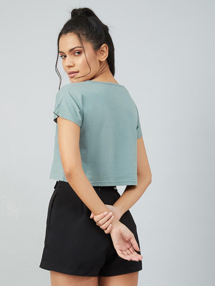 green cotton crop tshirt - 17739993 - Standard Image - 2