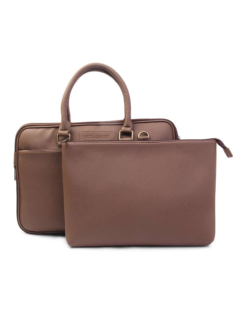 brown laptop bag
