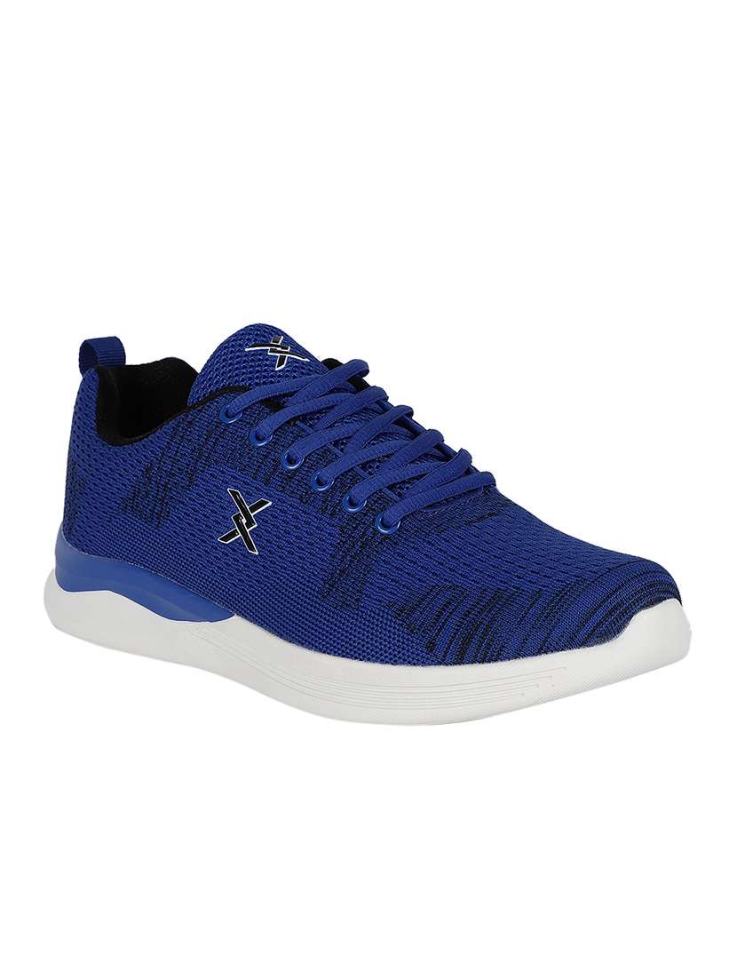 blue lace-up shoe