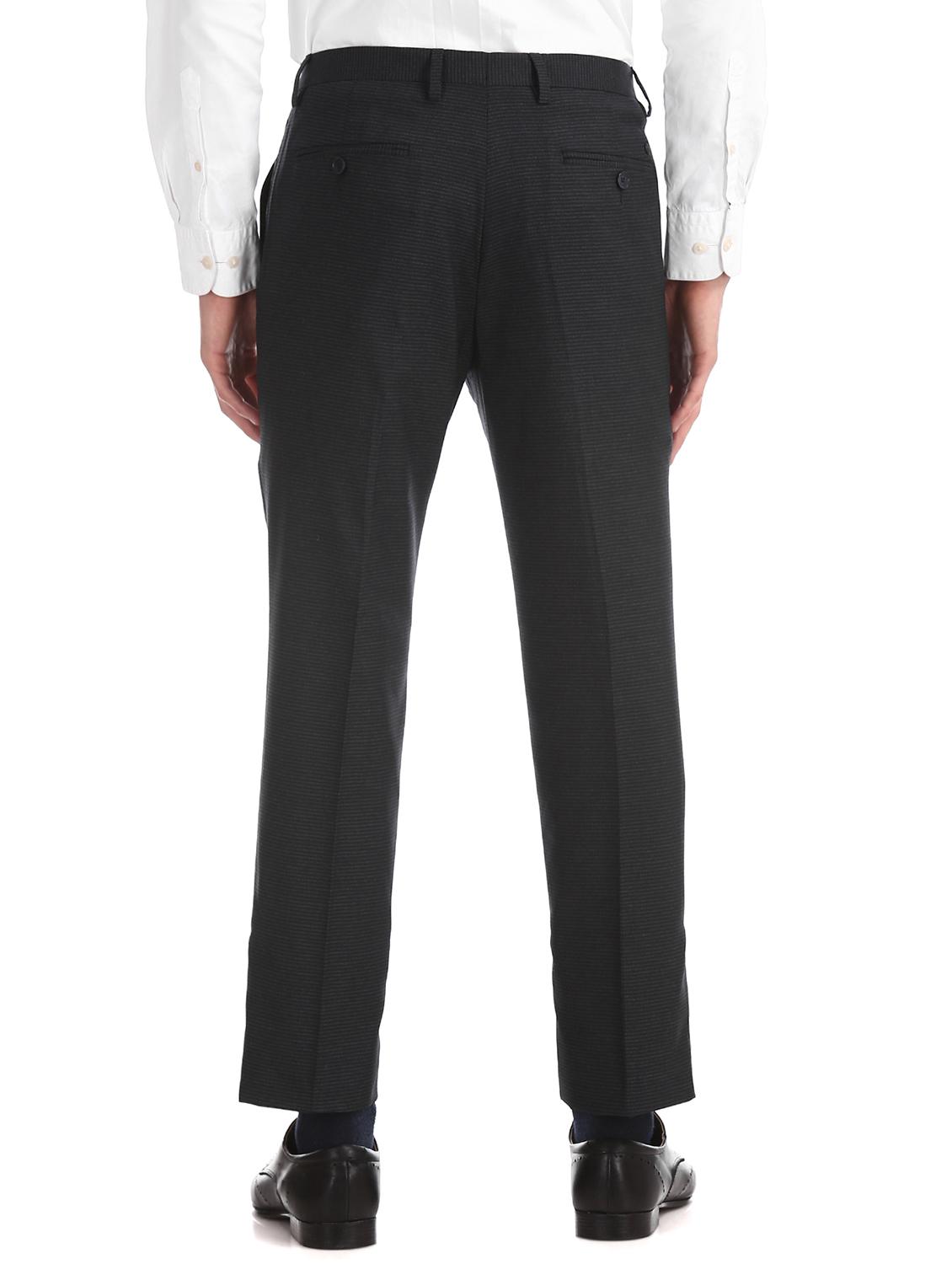 blue striped flat front formal trouser - 17741796 - Standard Image - 2