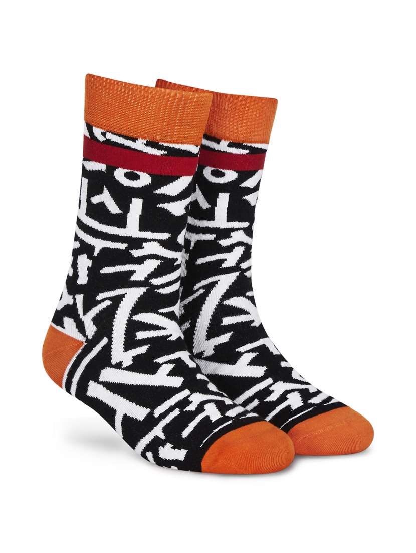 men printed full length sock