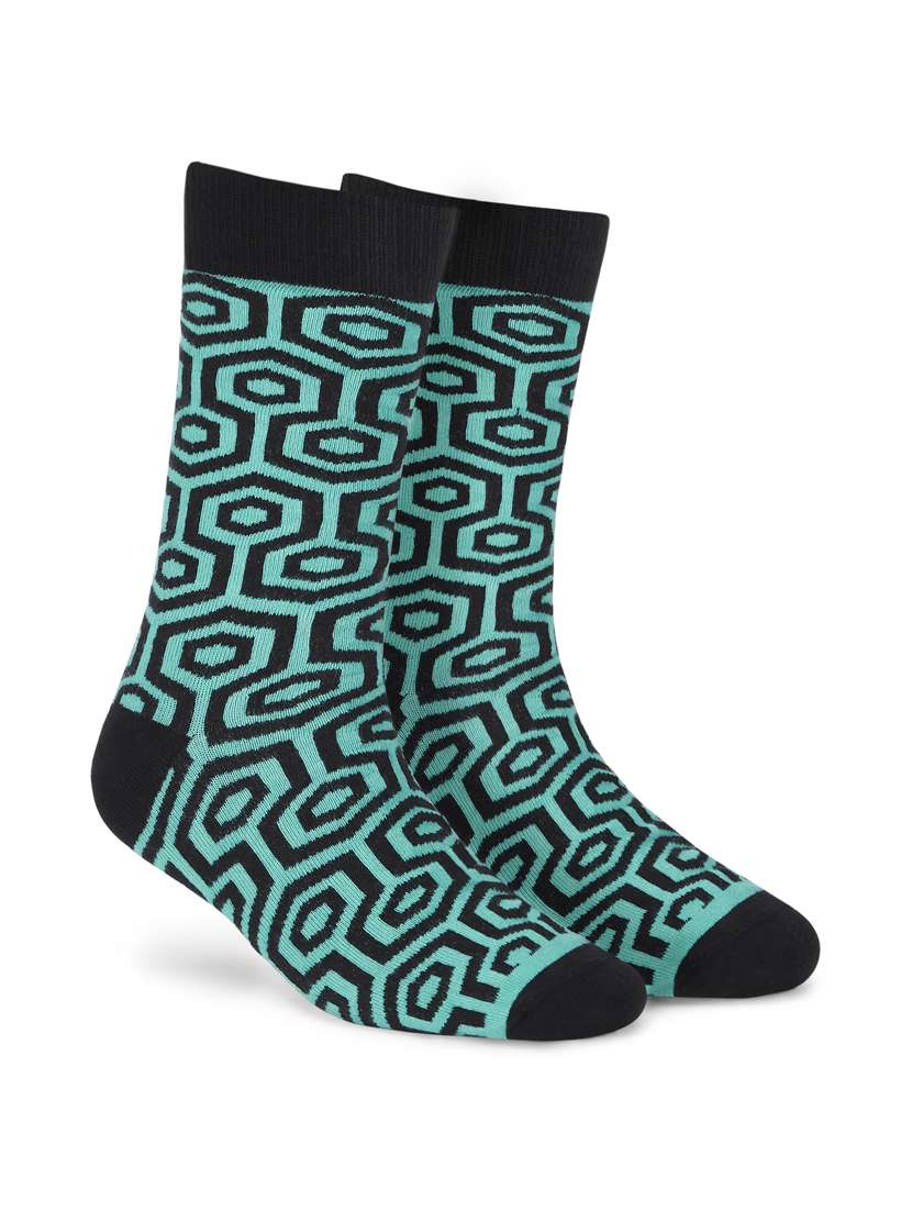 men printed full length sock