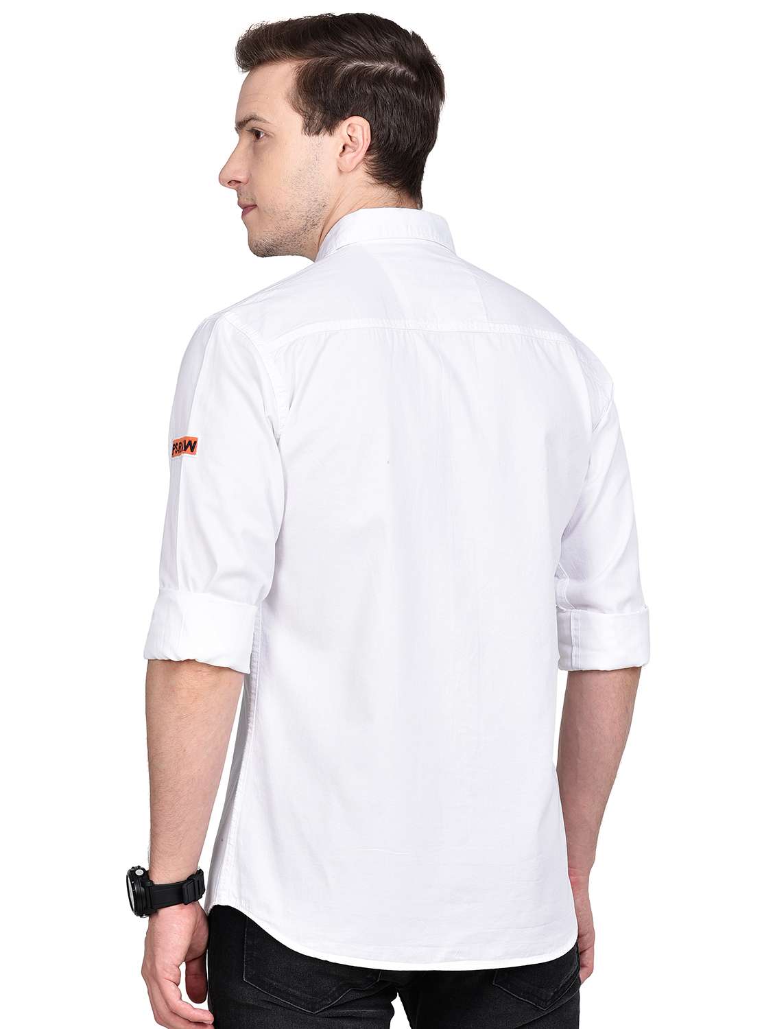 white solid casual shirt - 17744246 - Standard Image - 2