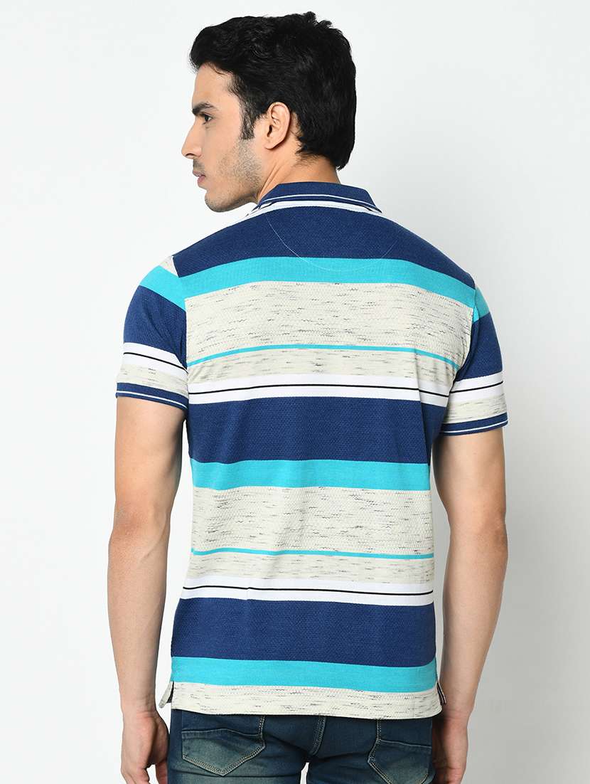 blue striped polo t-shirt - 17745663 - Standard Image - 2