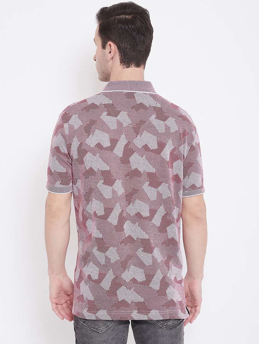maroon self design polo t-shirt - 17745721 -  Standard Image - 2