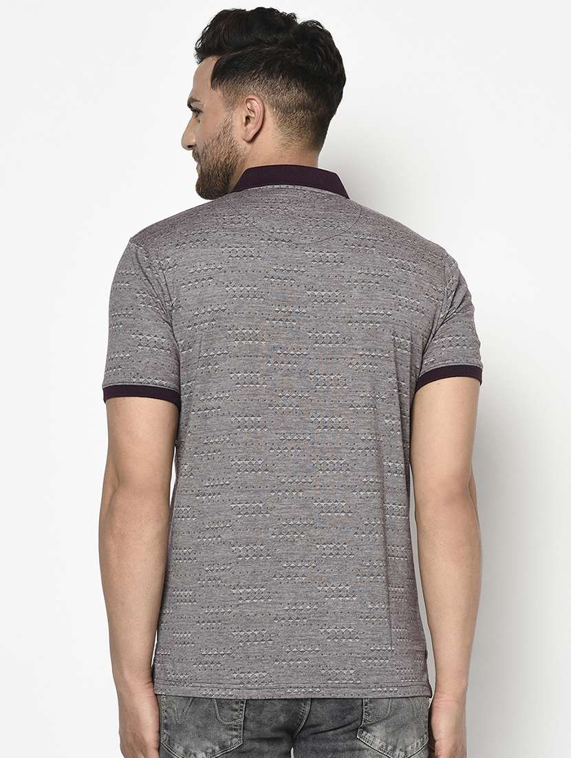 purple self design polo t-shirt - 17745737 - Standard Image - 2