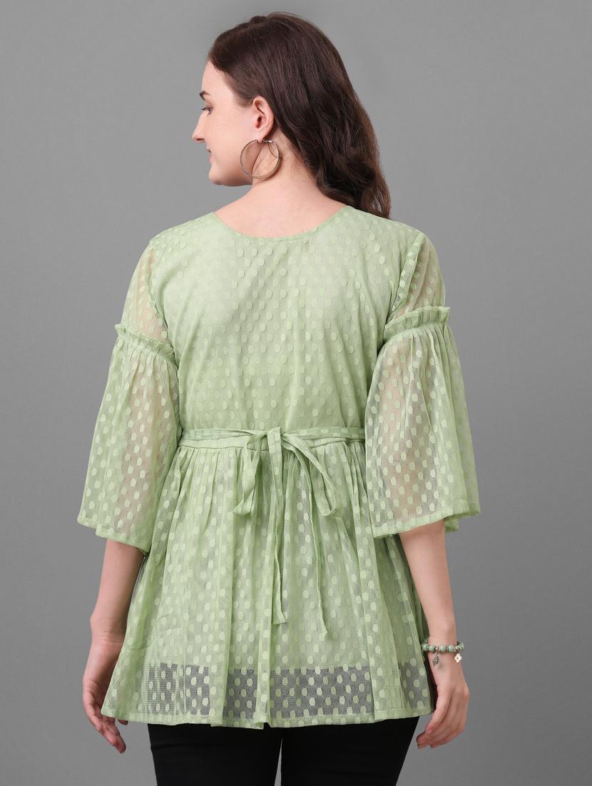tie back dobby top - 17748597 - Standard Image - 2