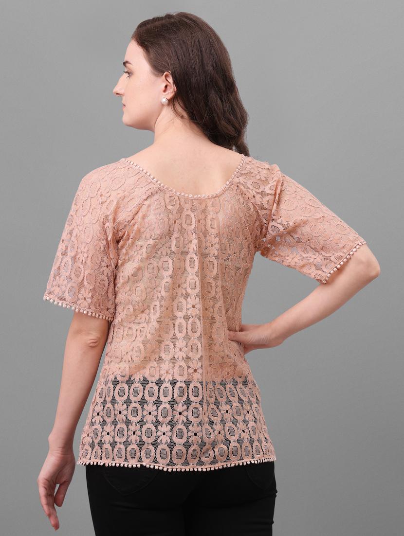 round neck self design top - 17748602 - Standard Image - 2