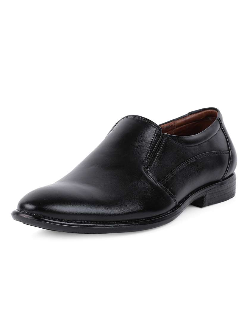 black leather slip on ons