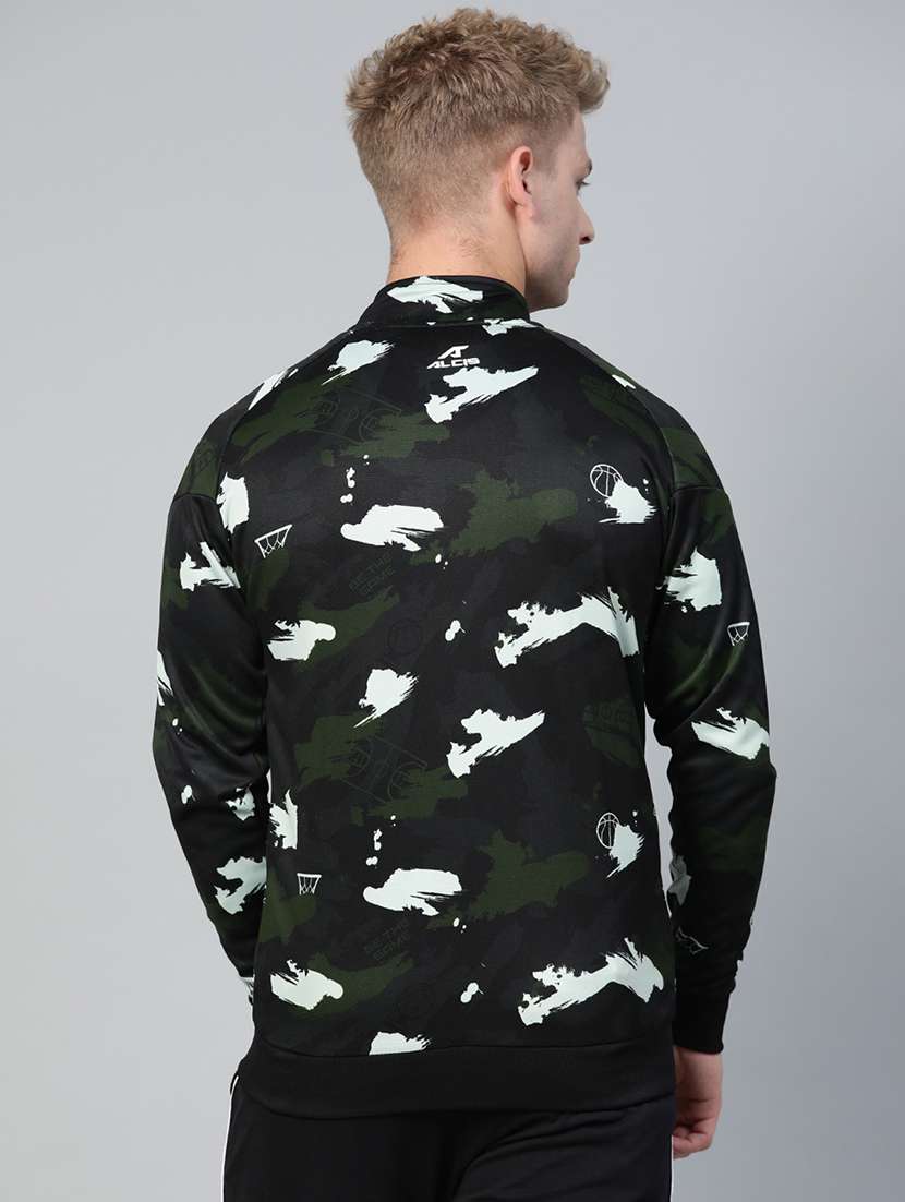 Black Camouflage Printed Casual Jacket - 17749689 -  Standard Image - 2