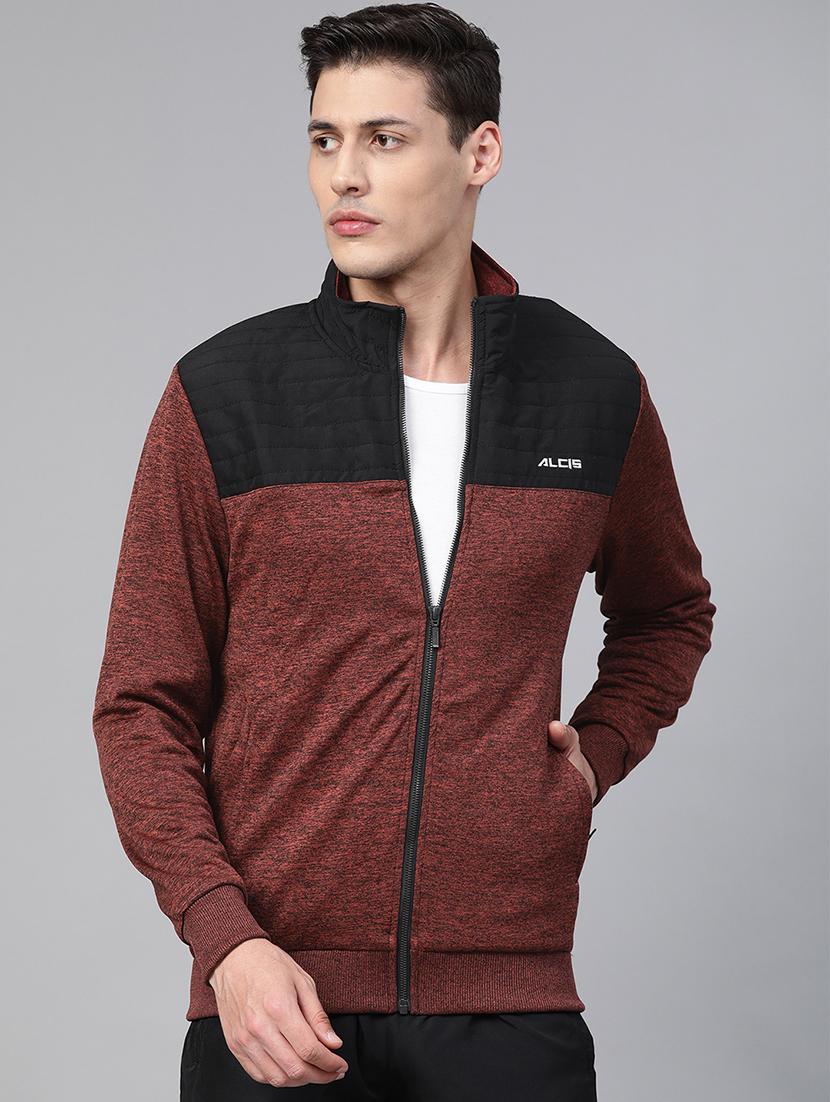 brown printed cut & sew casual jacket - 17749695 - Zoom Image - 0