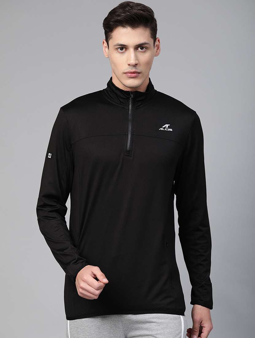 men solid long sleeve regular fit sweatshirt