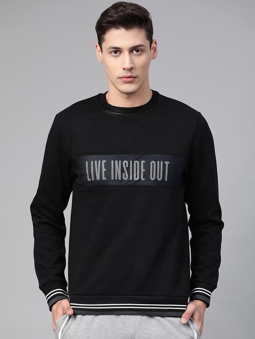 black printed cut & sew sweatshirt - 17749712 -  Standard Image - 0