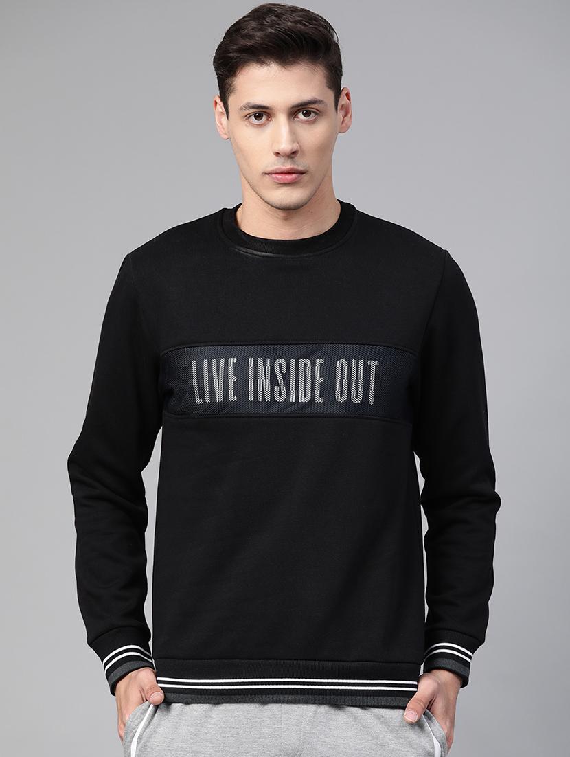 black printed cut & sew sweatshirt - 17749712 -  Zoom Image - 0