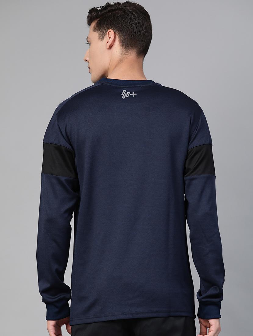 navy blue printed cut & sew sweatshirt - 17749723 - Standard Image - 2