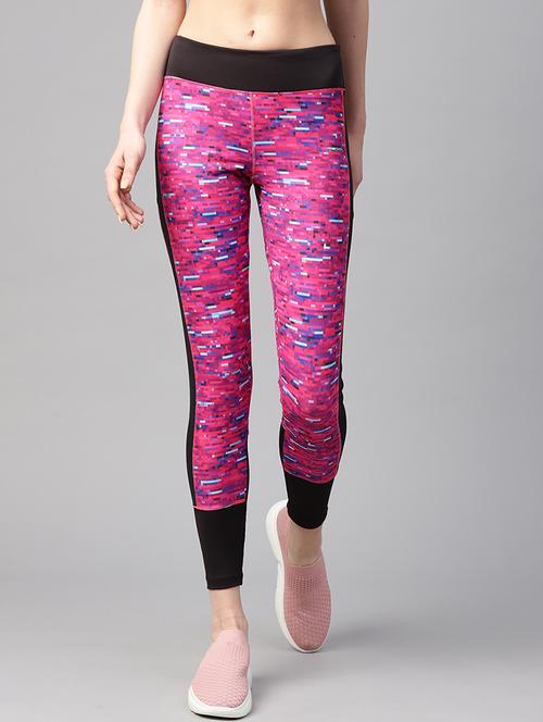 high rise printed track pant - 17749812 - Standard Image - 0