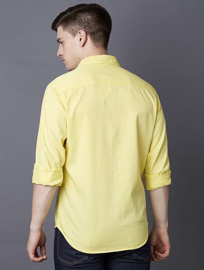 yellow solid casual shirt - 17750276 -  Standard Image - 2