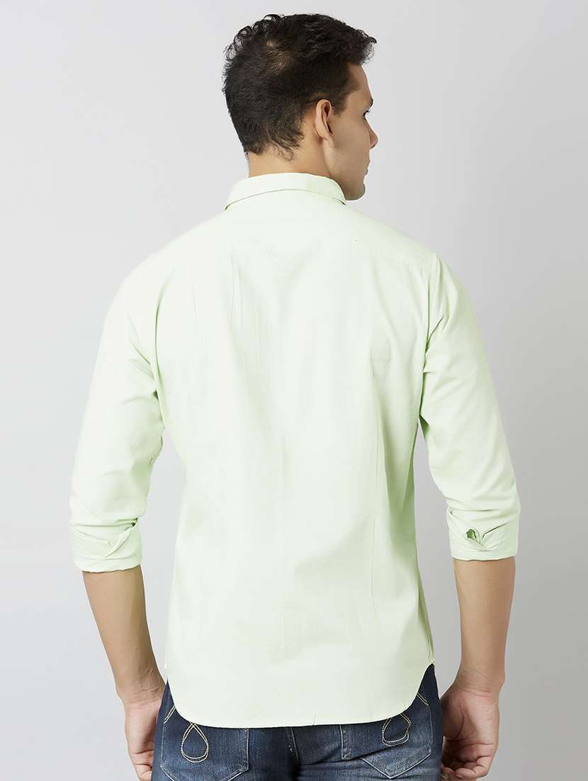green solid casual shirt - 17750287 -  Standard Image - 2