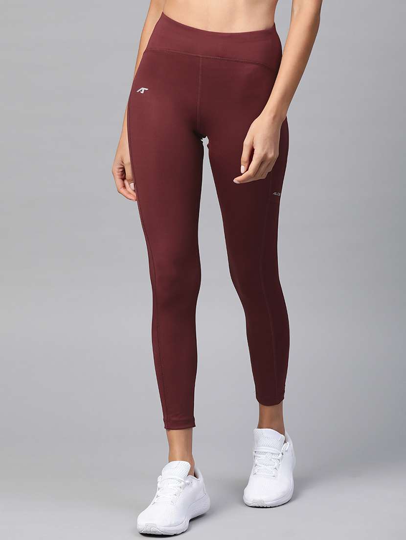 brown polyester leggings