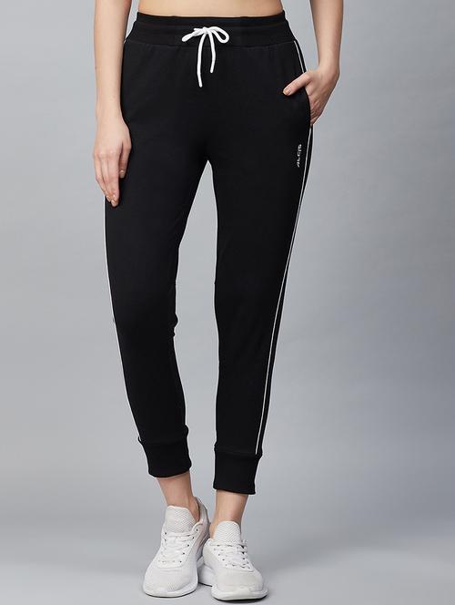 black cotton track pants - 17750662 -  Standard Image - 0