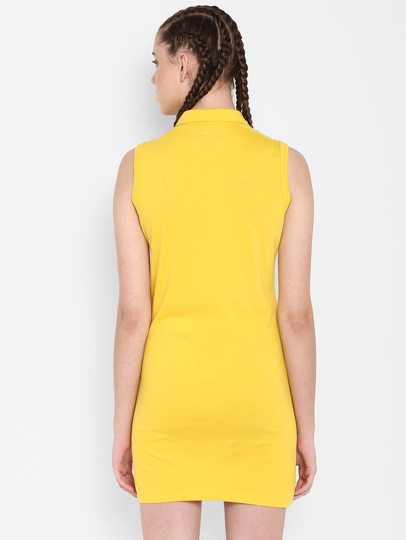 polo neck solid t-shirt dress - 17750685 - Standard Image - 2