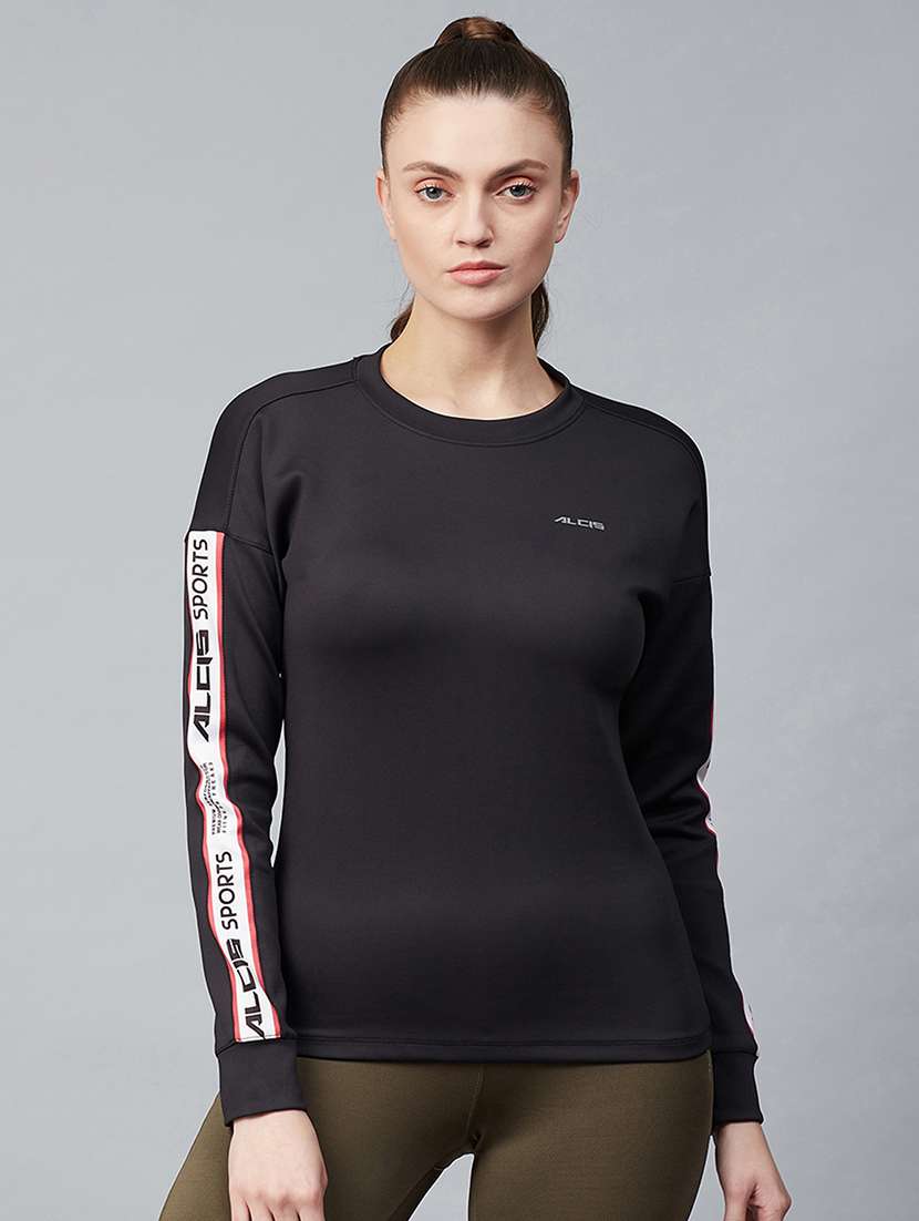 black polyester sweatshirt