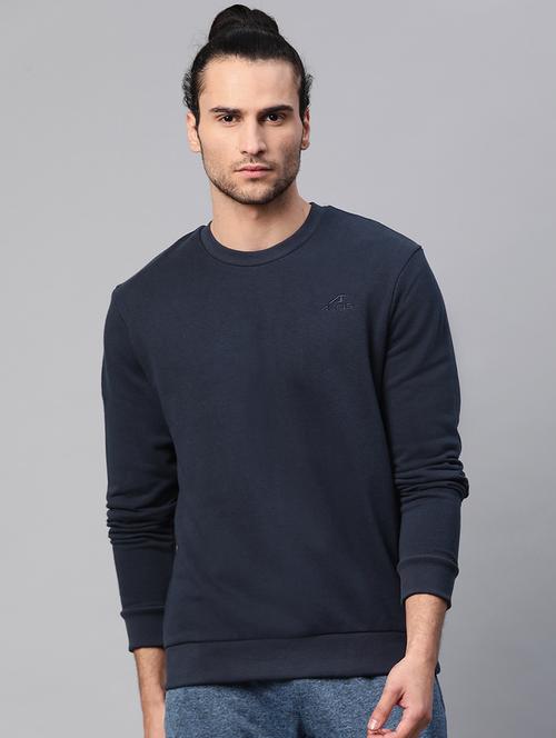 navy blue solid sweatshirt - 17750886 - Standard Image - 0