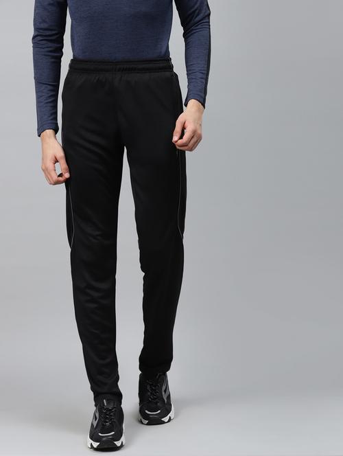 black solid full length track pant - 17750892 -  Standard Image - 0