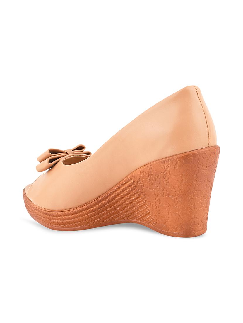 beige synthetic platforms pumps - 17750974 - Standard Image - 2