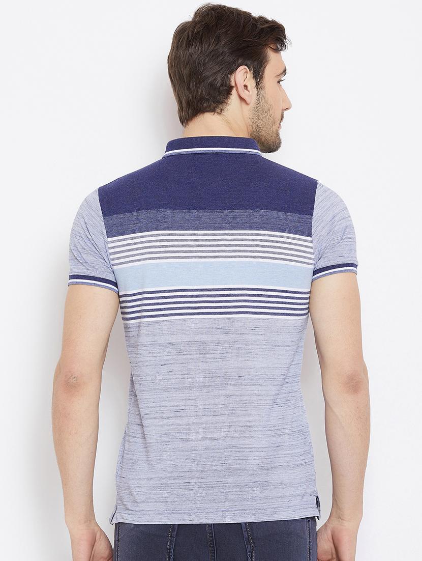 grey striped polo t-shirt - 17751866 - Standard Image - 2