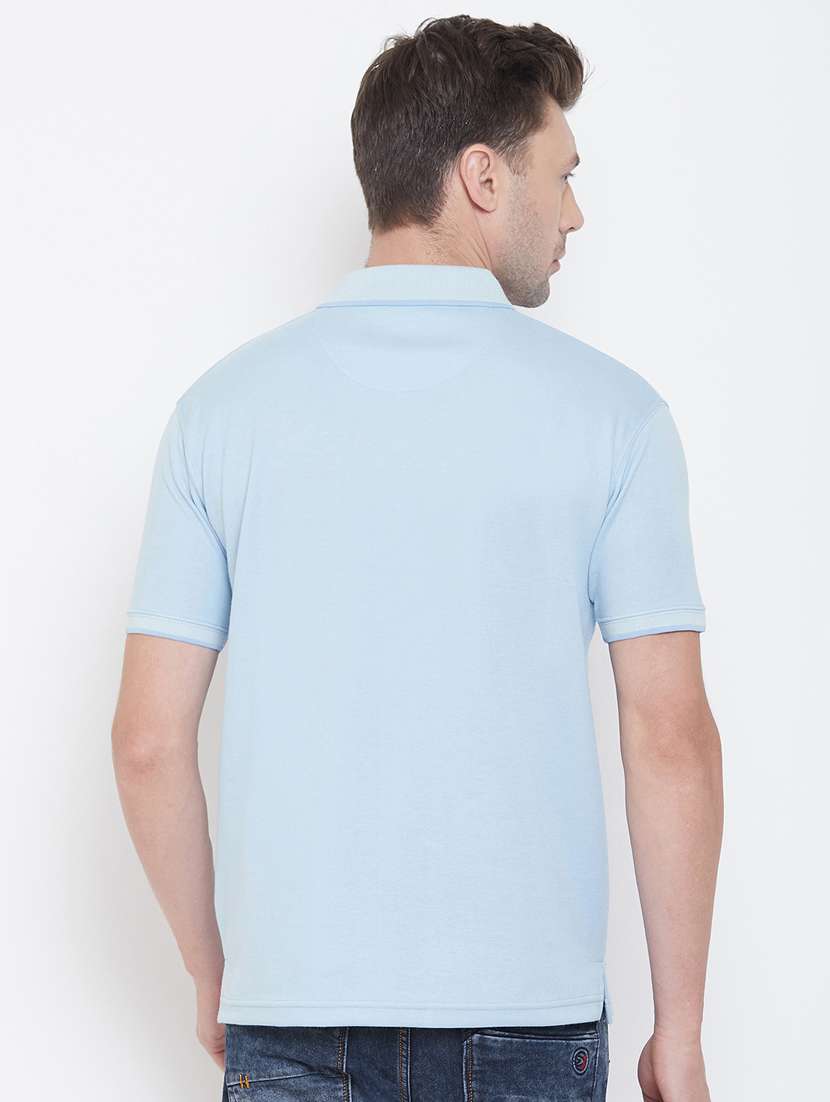 blue solid polo t-shirt - 17751881 -  Standard Image - 2