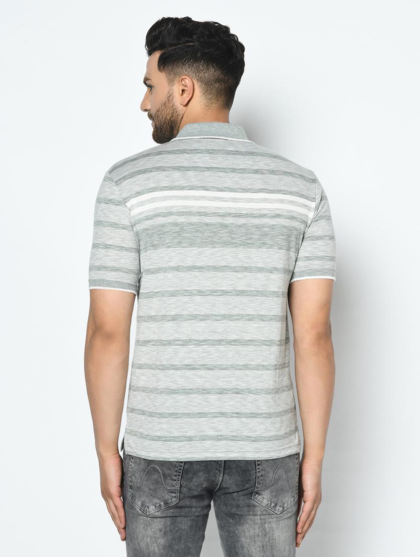 grey striped polo t-shirt - 17751929 - Standard Image - 2