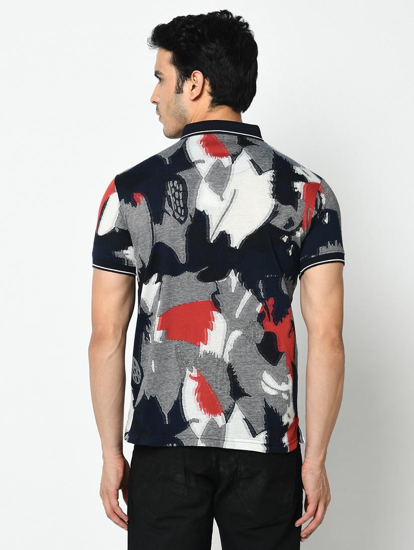 grey printed polo t-shirt - 17751944 - Standard Image - 2