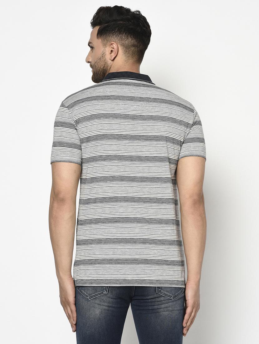 grey striped polo t-shirt - 17751966 - Standard Image - 2
