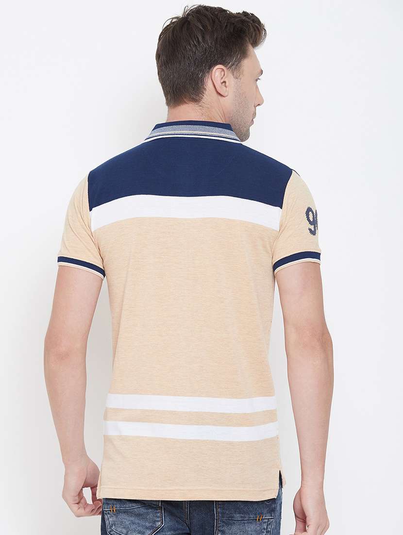 peach striped polo t-shirt - 17752016 -  Standard Image - 2
