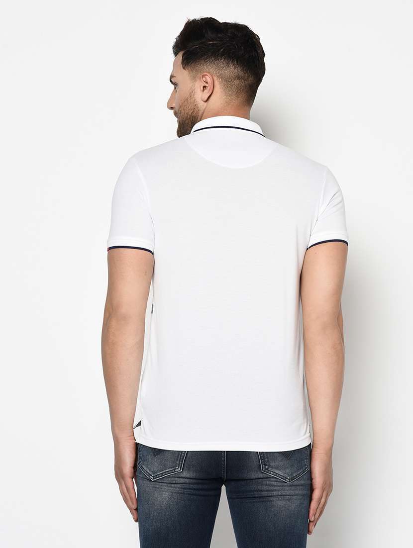 white printed polo t-shirt - 17752066 -  Standard Image - 2