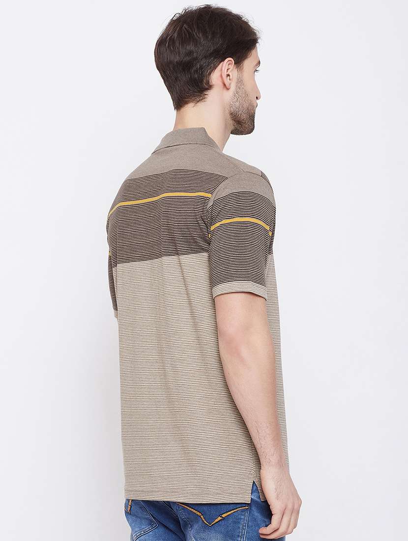 brown striped polo t-shirt - 17752089 - Standard Image - 2