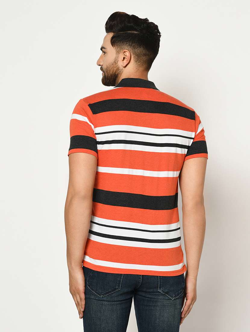 orange striped polo t-shirt - 17752094 - Standard Image - 2