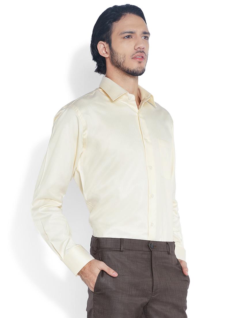 yellow solid formal shirt - 17752339 - Standard Image - 2