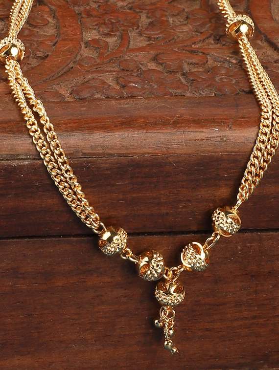 gold plated long necklace