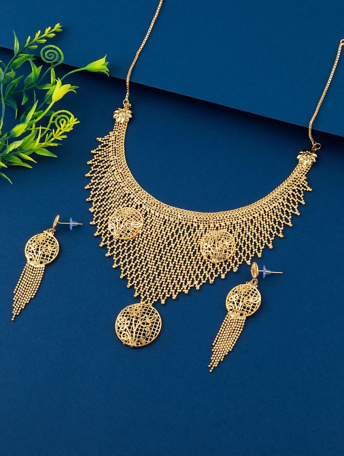 gold plated necklaces and earring - 17753237 - Zoom Image - 0