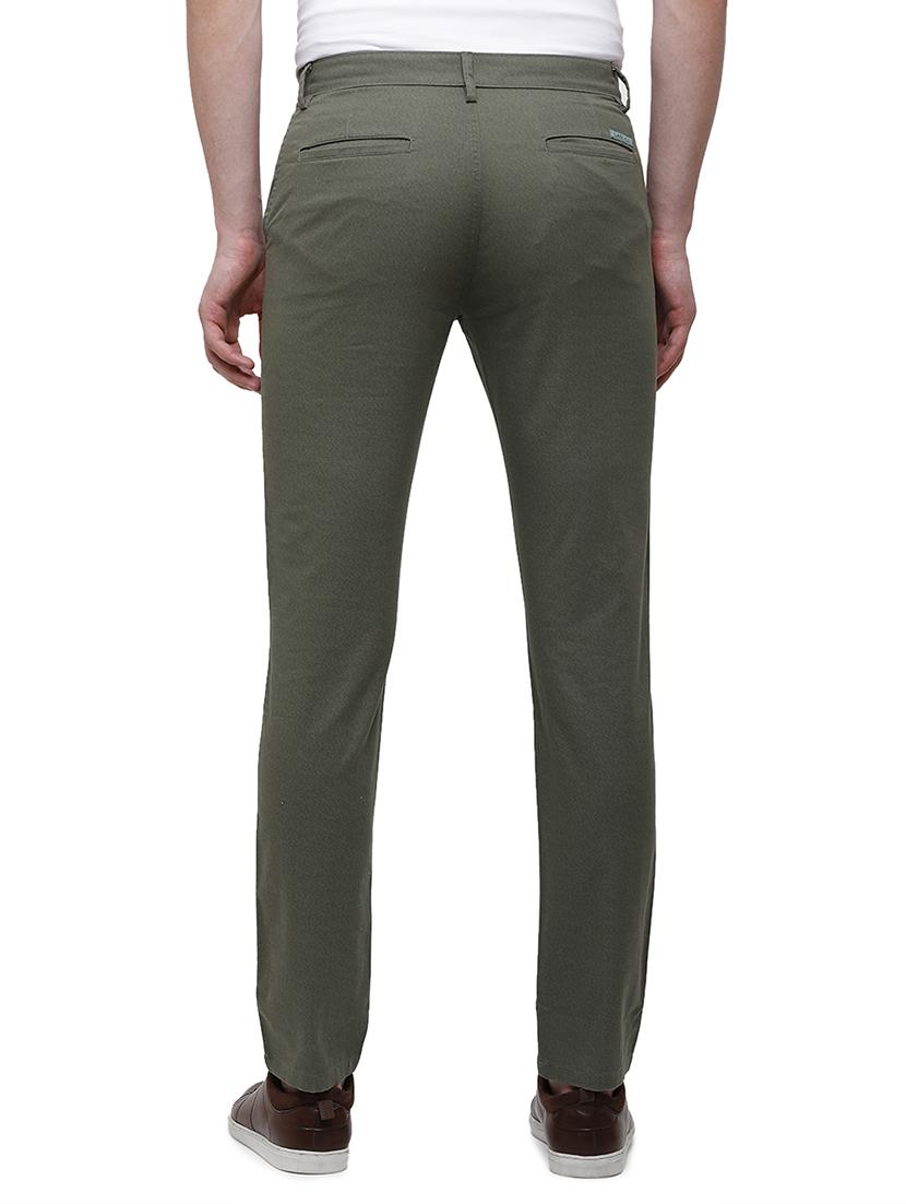 olive-green solid casual trouser - 17753268 - Standard Image - 2