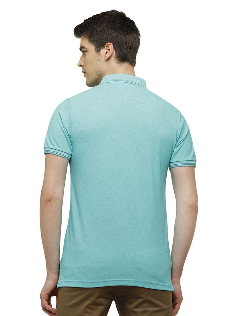 turquoise melange polo t-shirt - 17753296 -  Standard Image - 2