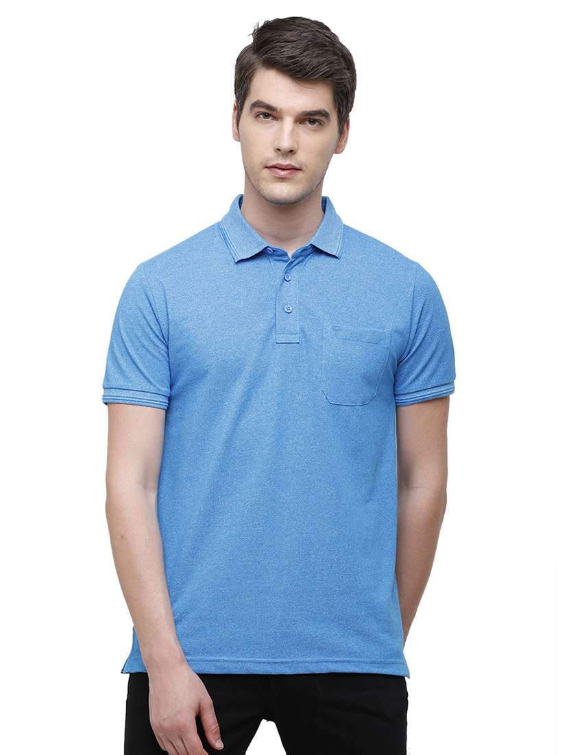 blue melange polo t-shirt