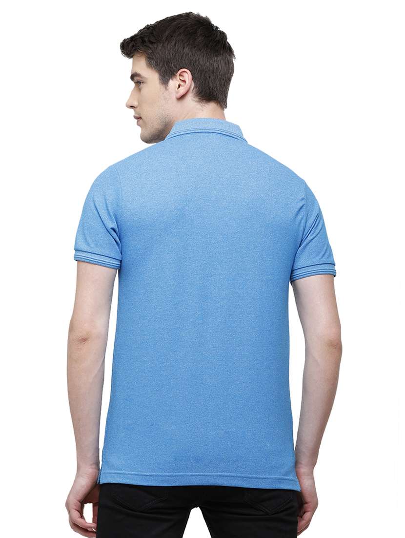 blue melange polo t-shirt - 17753301 -  Standard Image - 2